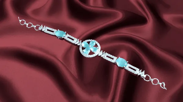 Rosy_Cubic_Zirconia_Mint_Green_Silver_Plated_Bracelet