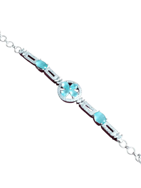 Rosy_Cubic_Zirconia_Mint_Green_Silver_Plated_Bracelet