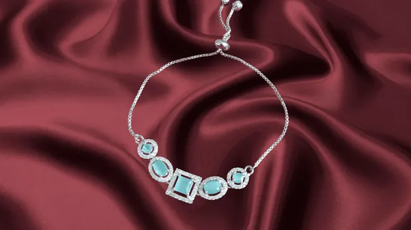 Elegant_American_diamond_Mint_Green_Silver_Plated_Bracelet