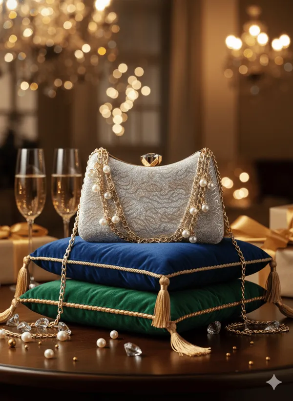 Shimmry_Textured_Golden_And_Silver_Party_Clutch