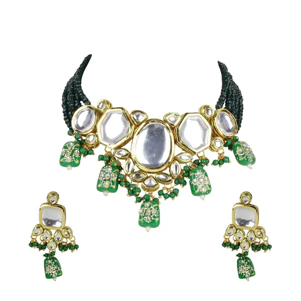 Swaragini_Ethnic_Kundan_Choker_Set_-Green