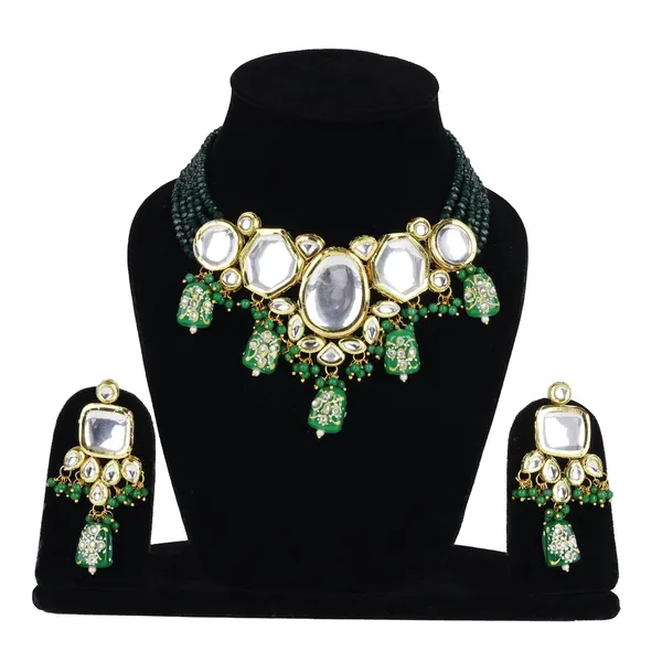 Swaragini_Ethnic_Kundan_Choker_Set_-Green