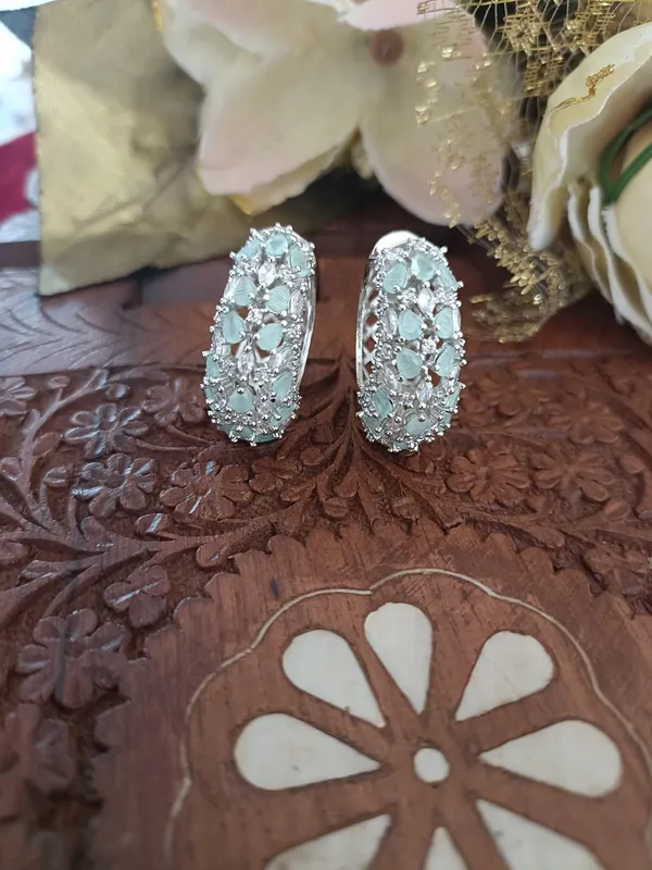 Saanya_CZ_Mint_Green_Hoop_Earrings