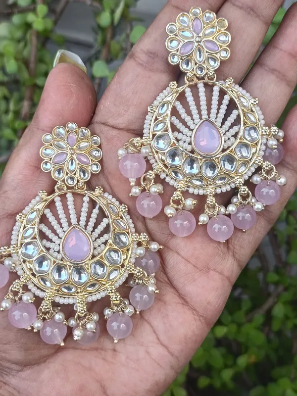 Laysha_Lavender_Gold_Plated_Chandbalies_Earrings