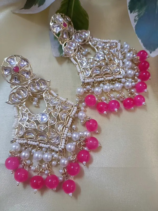 Nandini_Ethnic_Magenta_Chandelier_Earrings