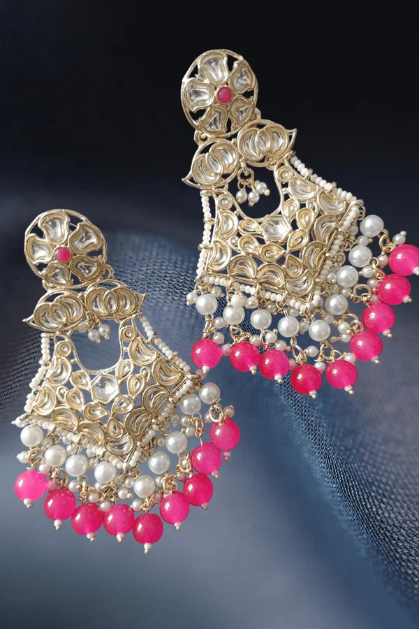 Nandini_Ethnic_Magenta_Chandelier_Earrings