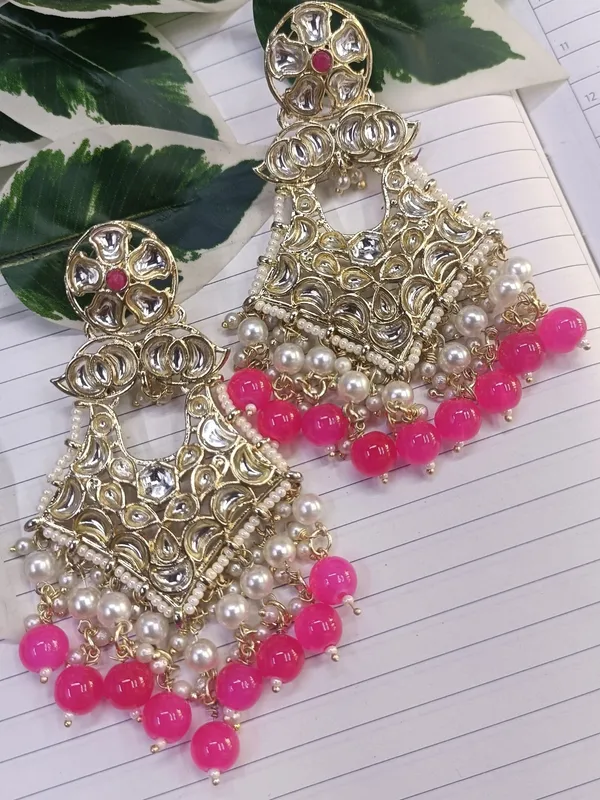 Nandini_Ethnic_Magenta_Chandelier_Earrings