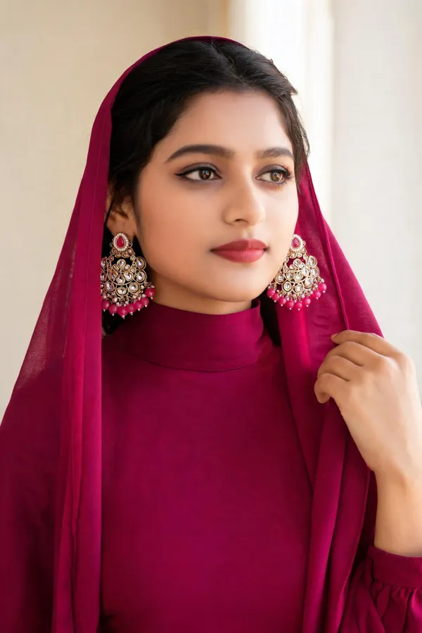 Tamanna_Magenta_Gold_Plated_Chandbalies_Earrings