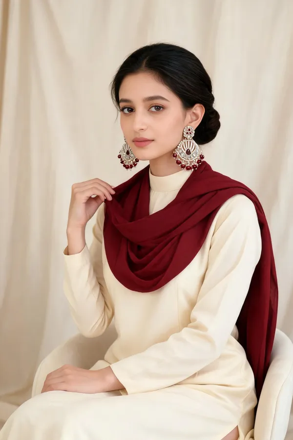 Laysha_Maroon_Gold_Plated_Chandbalies_Earrings