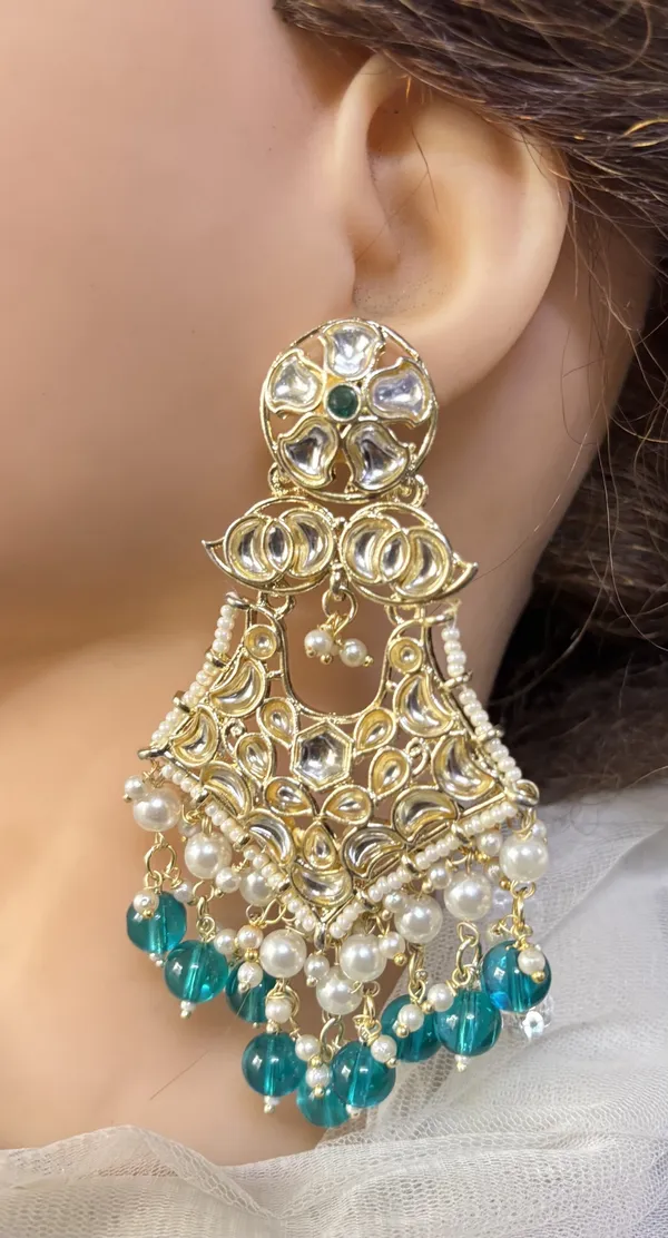 Nandini_Ethnic_Teal_Chandelier_Earrings