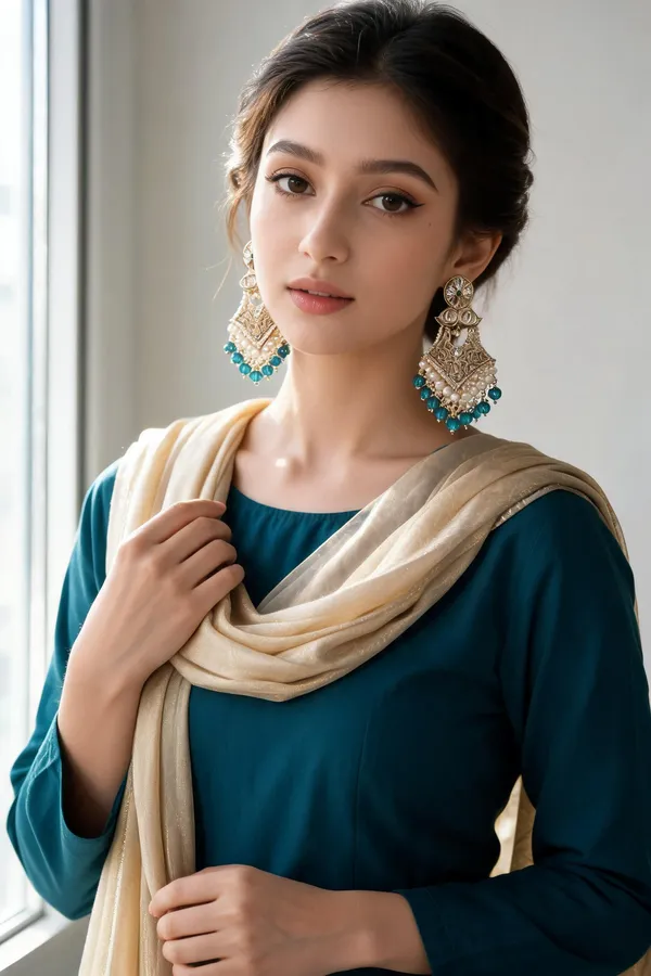 Nandini_Ethnic_Teal_Chandelier_Earrings
