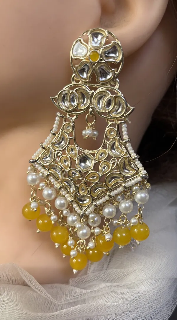 Nandini_Ethnic_Yellow_Chandelier_Earrings
