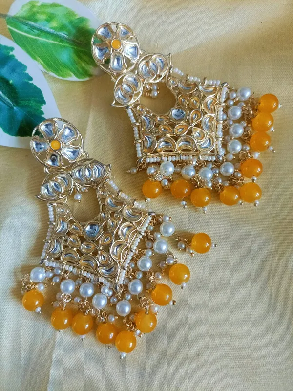 Nandini_Ethnic_Yellow_Chandelier_Earrings