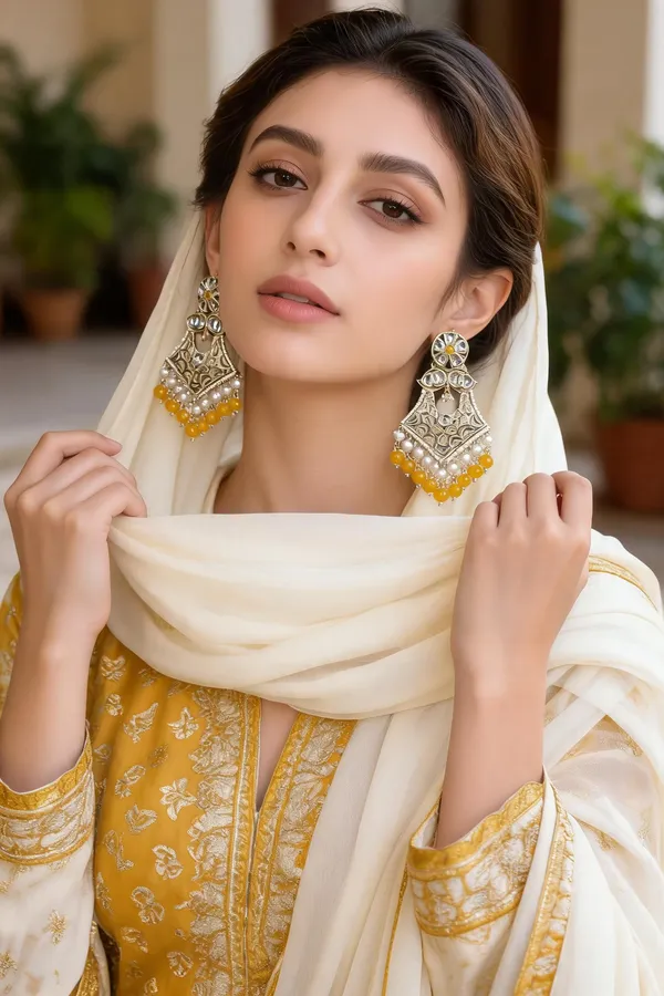 Nandini_Ethnic_Yellow_Chandelier_Earrings