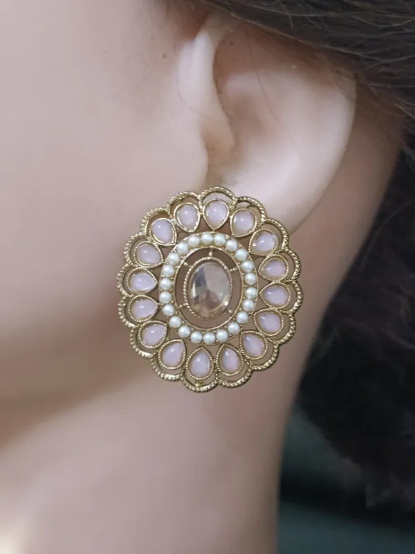 Samaisha_Gold_Plated_Pink_Earrings