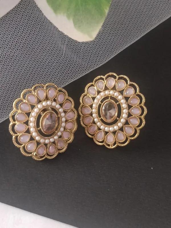 Samaisha_Gold_Plated_Pink_Earrings