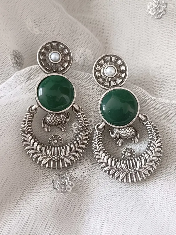 Olivia_Oxidised_Earrings_-_Green