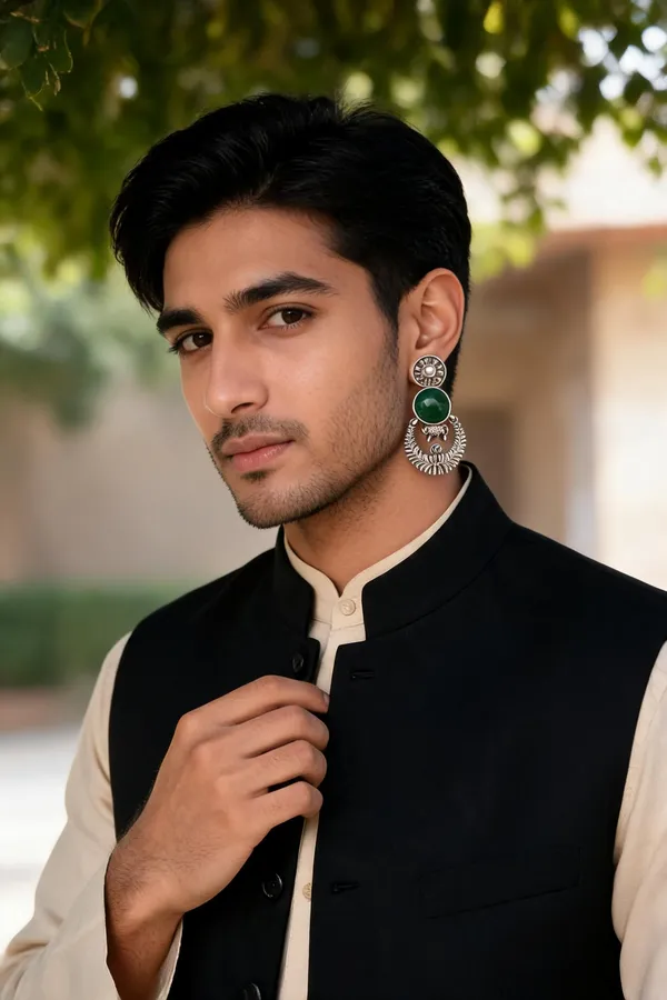 Olivia_Oxidised_Earrings_-_Green
