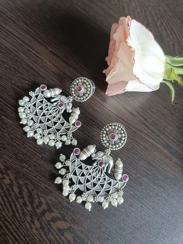 Barkha_Beaded_Oxidized_Earrings