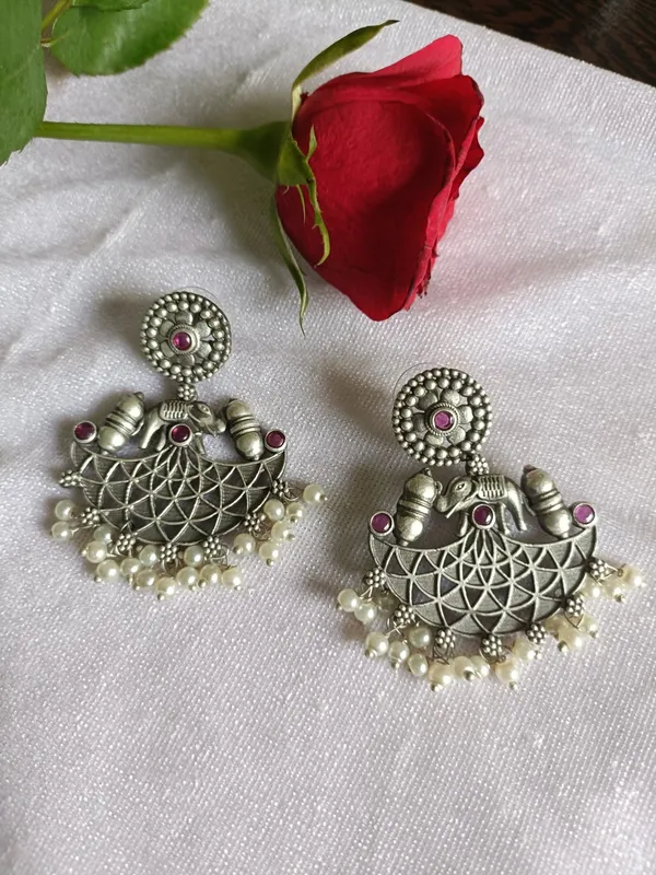 Barkha_Beaded_Oxidized_Earrings