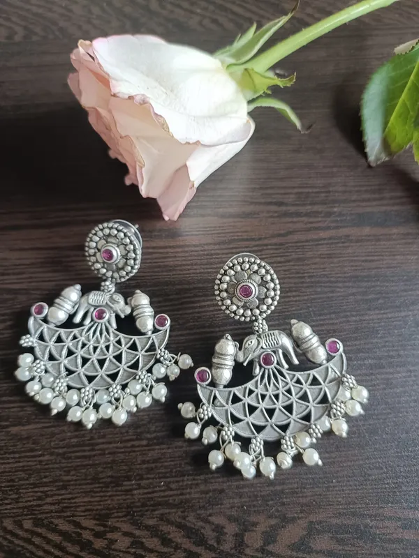 Barkha_Beaded_Oxidized_Earrings
