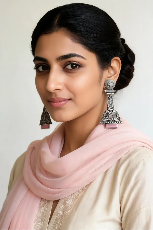 Yamini_Oxidized_Pink_Earrings