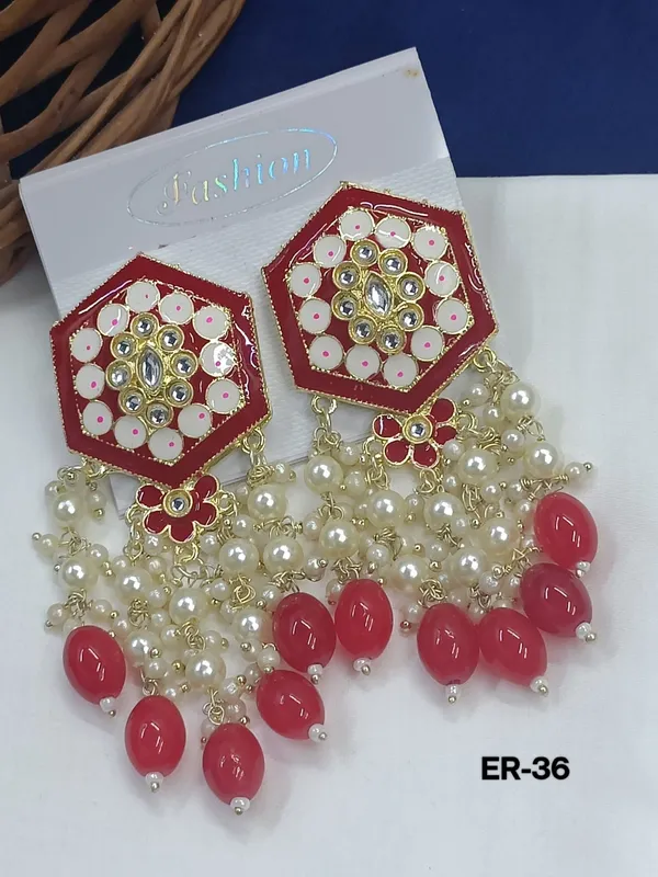 Raaina_Trendy_Red_Earrings