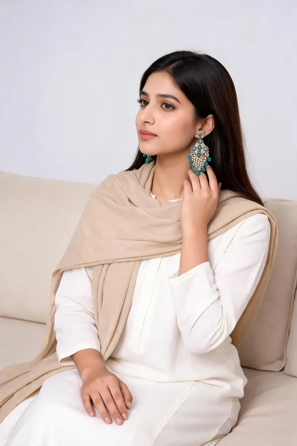 Niharika_Teal_Green_Gold_Plated_Crystals_And_Beads_Chandelier_Earrings