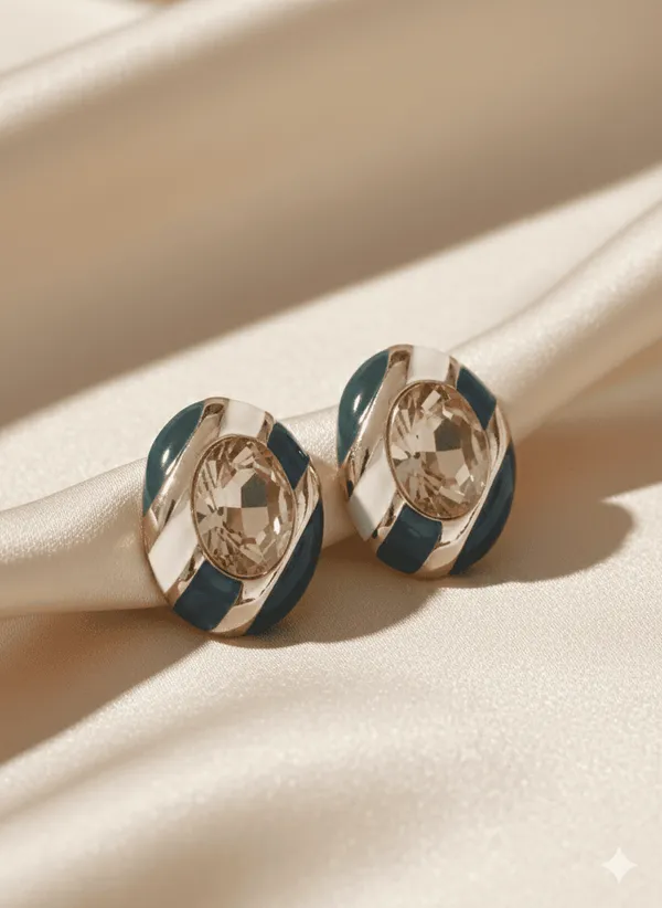 Candy_Luxe_Oval_Navy_Blue_Stud_Earrings