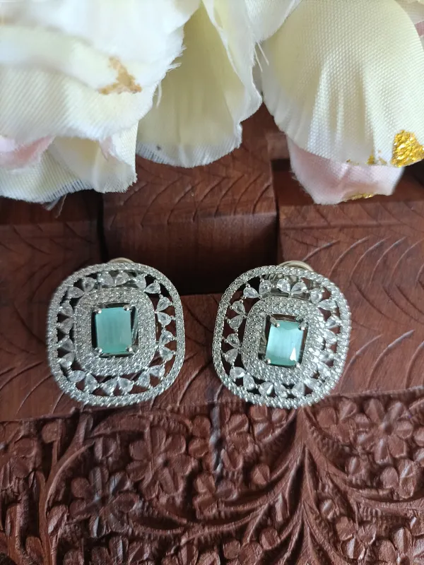 Saaysha_CZ_Mint_Green_Ear_Studs