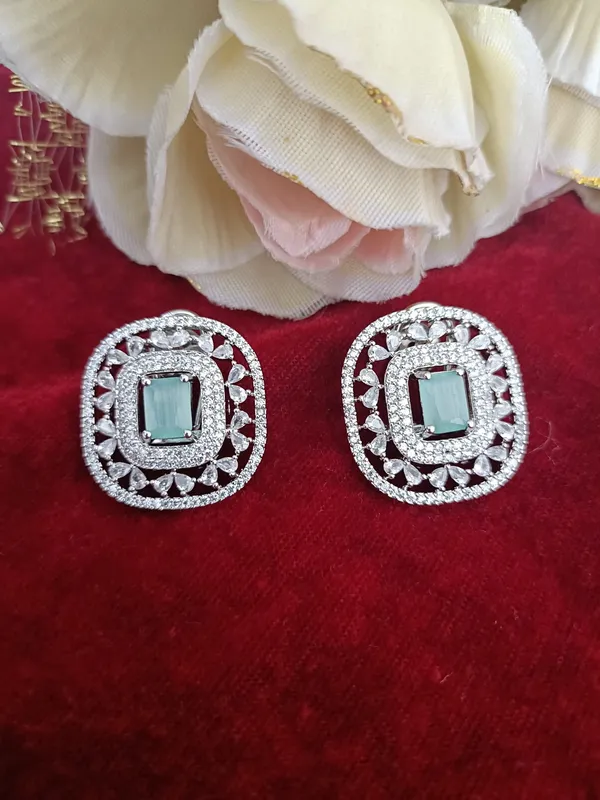 Saaysha_CZ_Mint_Green_Ear_Studs