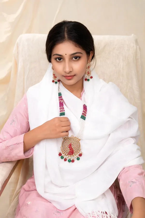 Rumaya_Gold_Plated_Ruby_And_Emerald_Green_Long_Necklace_Set