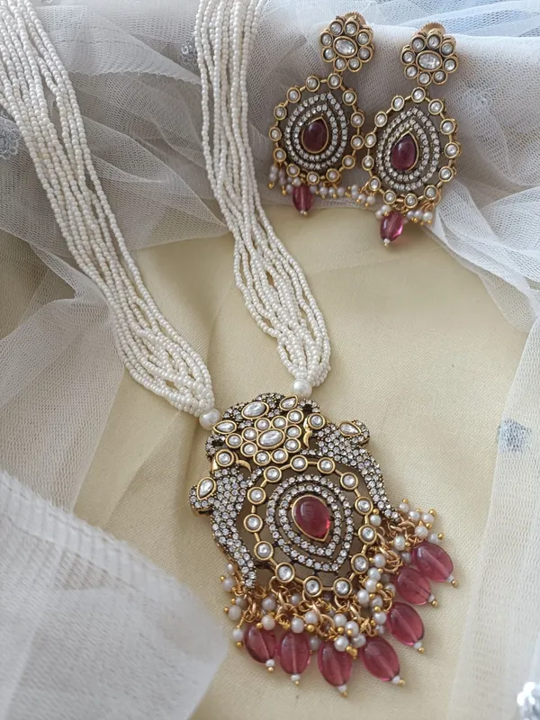 Raha_Ruby_Gold_Plated_Necklace_Set