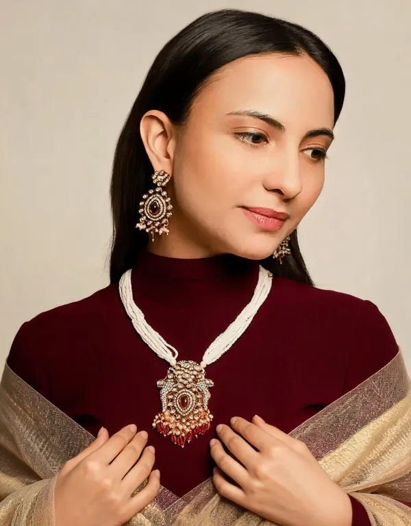 Raha_Ruby_Gold_Plated_Necklace_Set