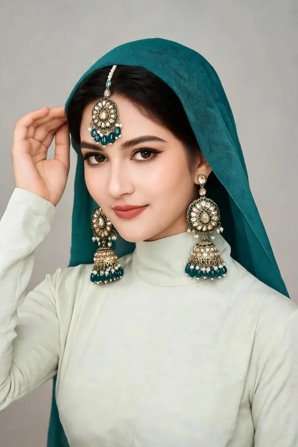 Tiara_Teal_Green_Maangtika_Set