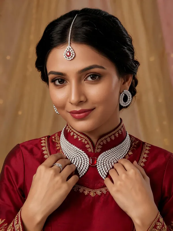 Royal_Ruby_Feather_Necklace_Set_With_Maangtika