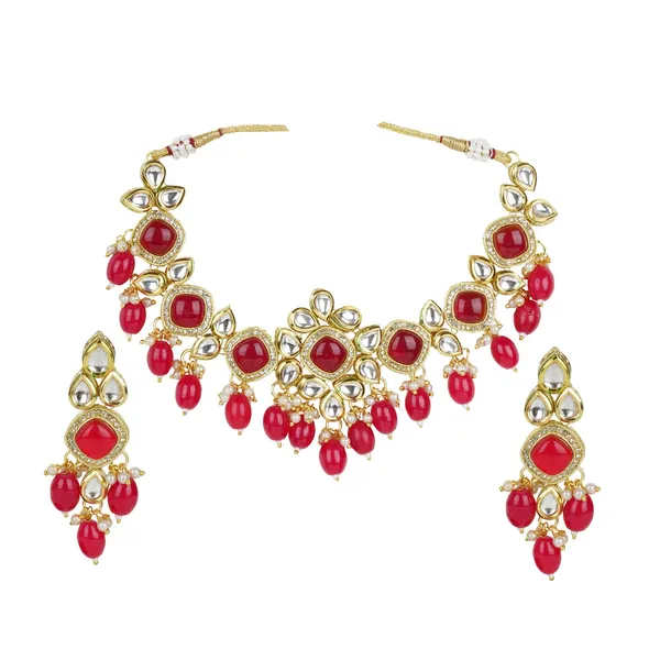 Rani_Nandini_Ethnic_Kundan_AD_Necklace_Set-_Red