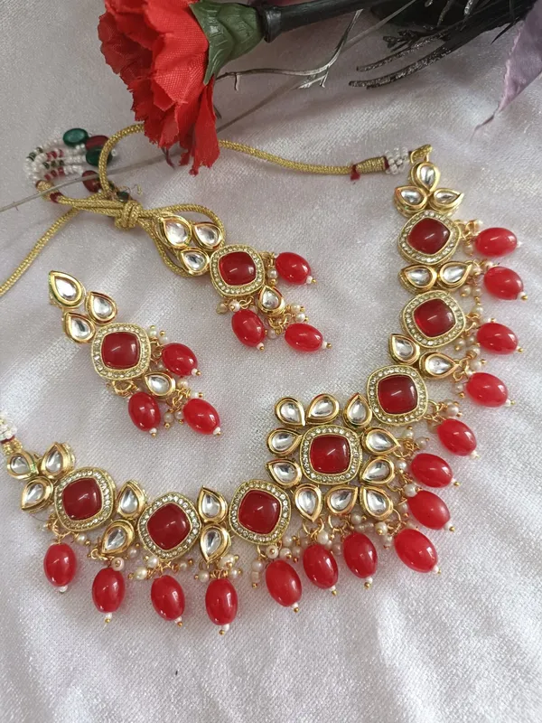 Rani_Nandini_Ethnic_Kundan_AD_Necklace_Set-_Red
