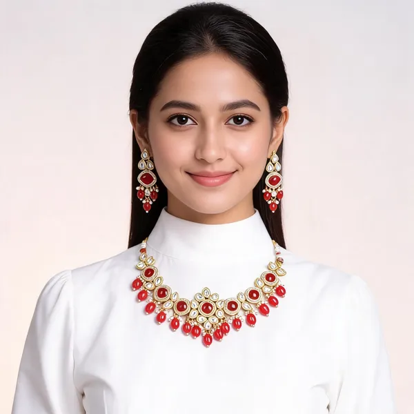 Rani_Nandini_Ethnic_Kundan_AD_Necklace_Set-_Red