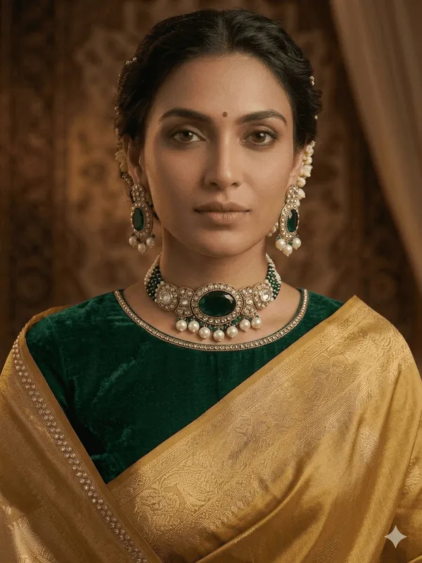 The_Emerald_Empress_Antique_Choker_&_Earring_Set