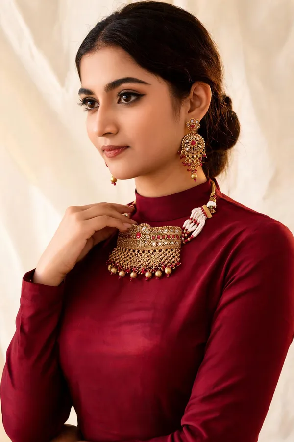 Bhavika_Gold_Plated_Choker_Necklace_Set