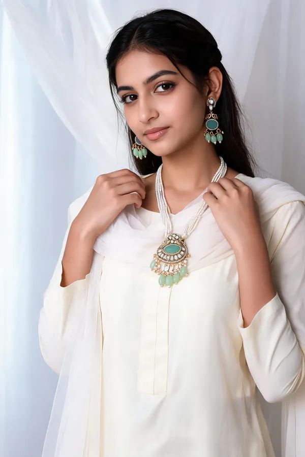 Anaya_Mint_Green_Gold_Plated_Necklace_Set