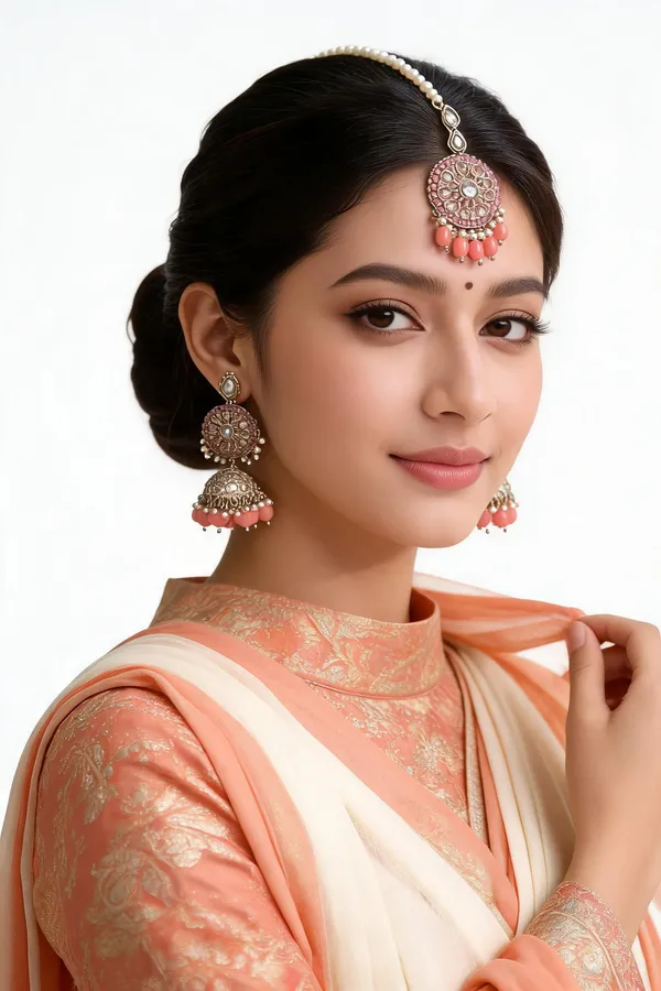 Palak_Peach_Maangtika_Set