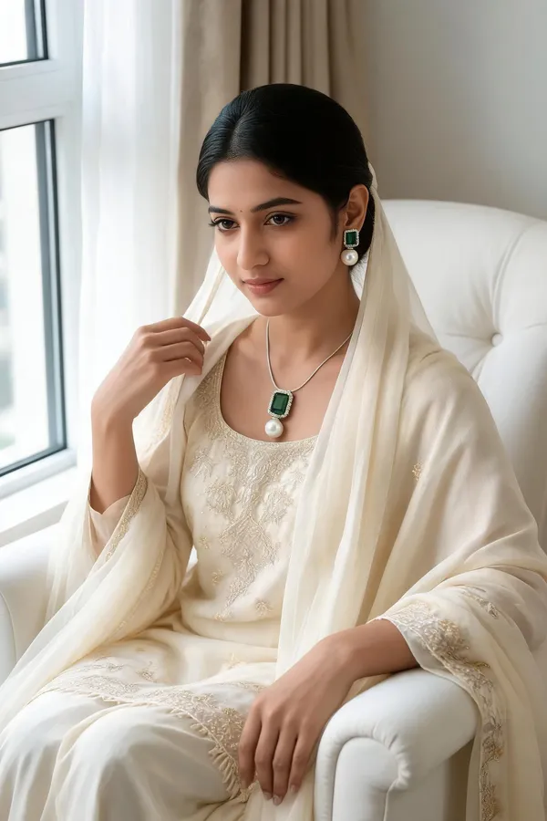Laaysha_American_Diamond_Green_Pendant_Set