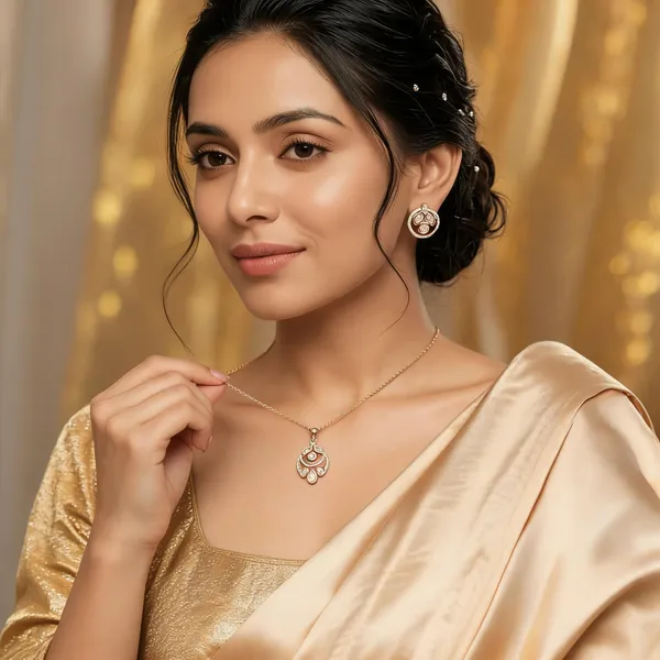 Golden_Dewdrop_Moissanite_Pendant_Set