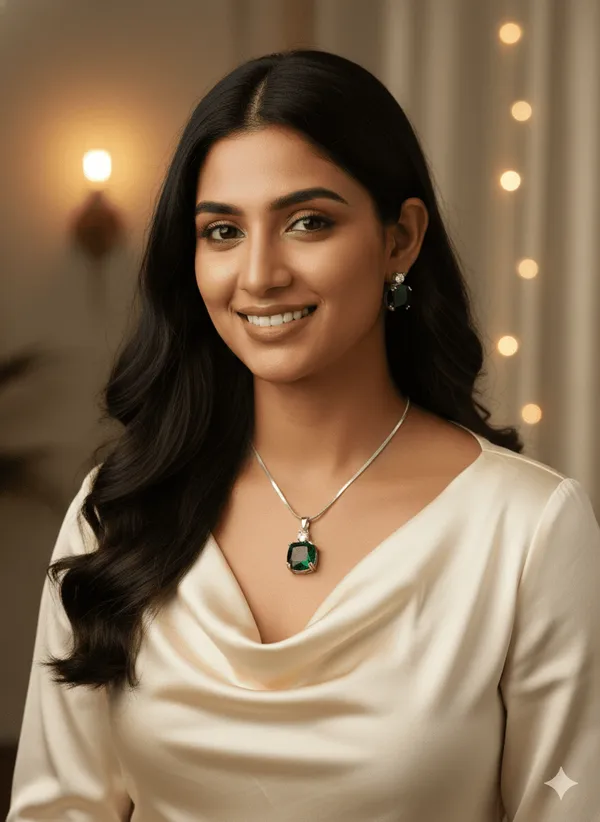 American_Diamond_Emerald_Grace_Pendant_Set