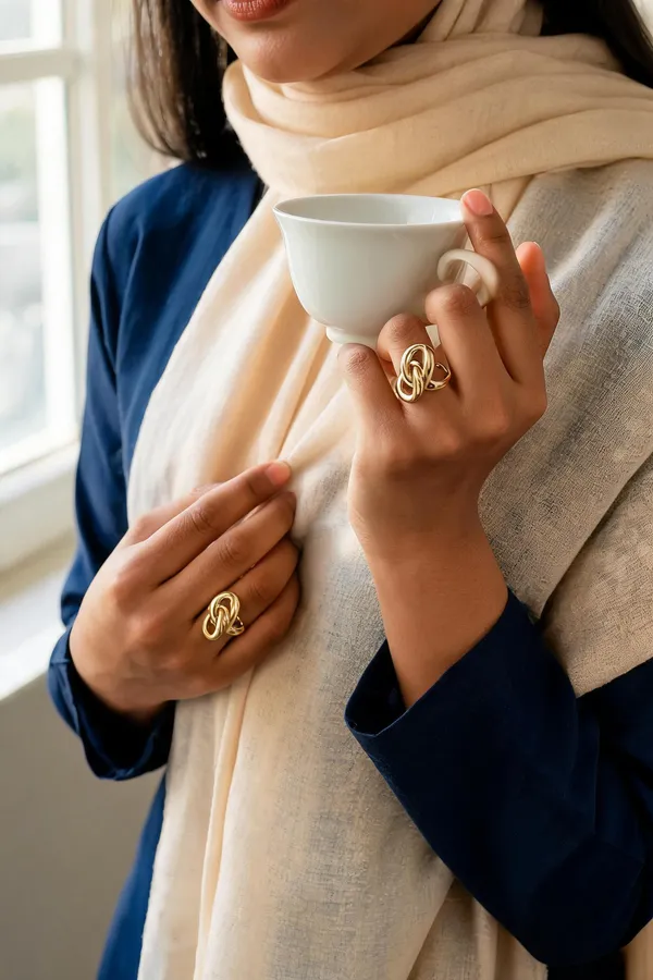 Gold-Tone_Interlocking_Knot_Ring_for_Women_-_Pack_of_2