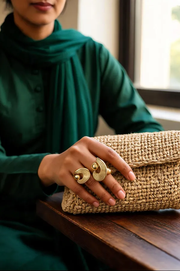Gold-Tone_Textured_Statement_Ring_for_Women_-_Pack_of_2