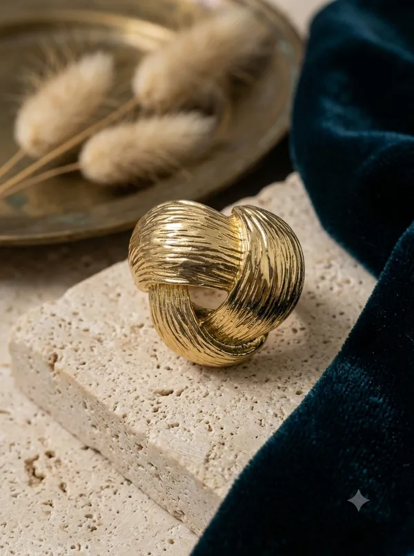 Gold_Tone_Textured_Knot_Ring_for_Women