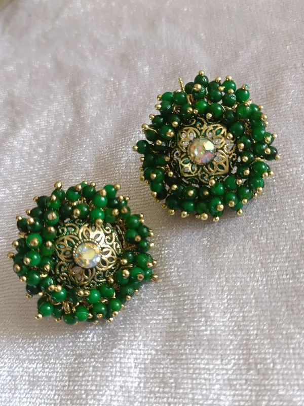 Sulochna_Ethnic_Green_Beads_Ear_Studs
